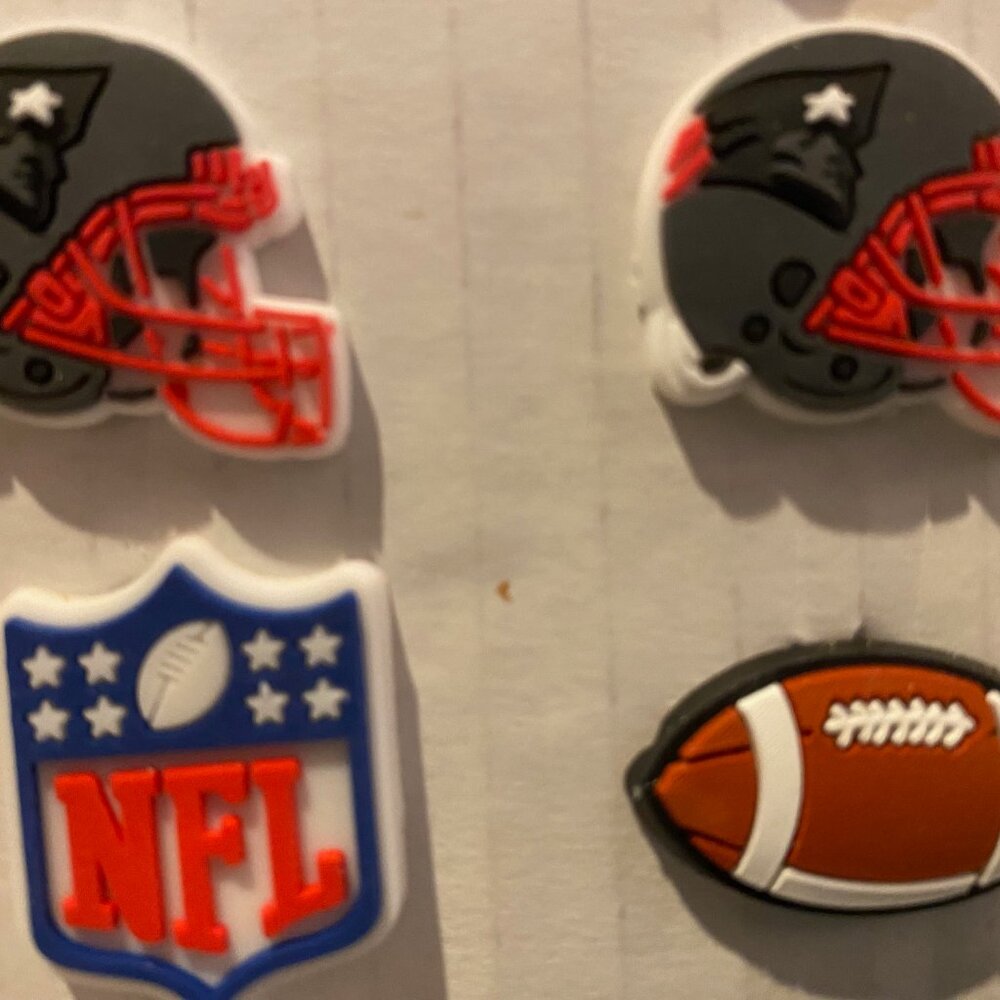 NEW ENGLAND PATRIOTS NFL SET OF 4 SHOE CHARMS FOR CROCS